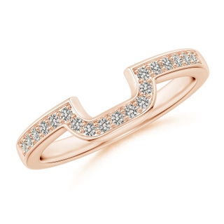 1.3mm JI2 Half Eternity Diamond Curved Comfort Fit Wedding Band in Rose Gold