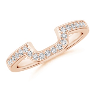 1.4mm HSI2 Half Eternity Diamond Curved Comfort Fit Wedding Band in Rose Gold