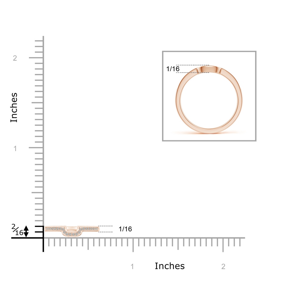 1mm JI2 Half Eternity Diamond Curved Comfort Fit Wedding Band in 9K Rose Gold product image