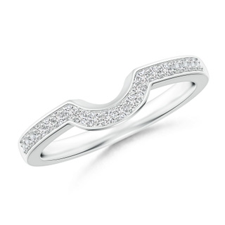 1.25mm HSI2 Pavé-Set Diamond Curved Half Eternity Wedding Band in White Gold