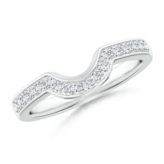 1.5mm GHVS Pavé-Set Diamond Curved Half Eternity Wedding Band in White Gold