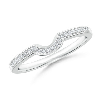 1mm GHVS Pavé-Set Diamond Curved Half Eternity Wedding Band in P950 Platinum