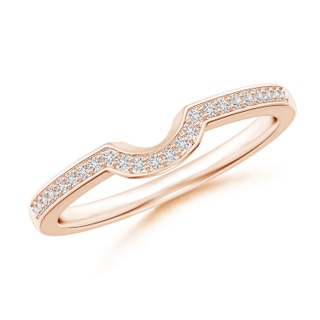 1mm HSI2 Pavé-Set Diamond Curved Half Eternity Wedding Band in Rose Gold
