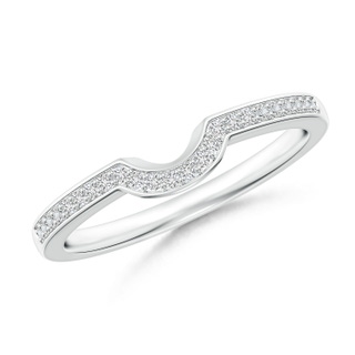 1mm HSI2 Pavé-Set Diamond Curved Half Eternity Wedding Band in White Gold