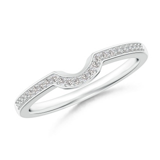 1mm II1 Pavé-Set Diamond Curved Half Eternity Wedding Band in White Gold