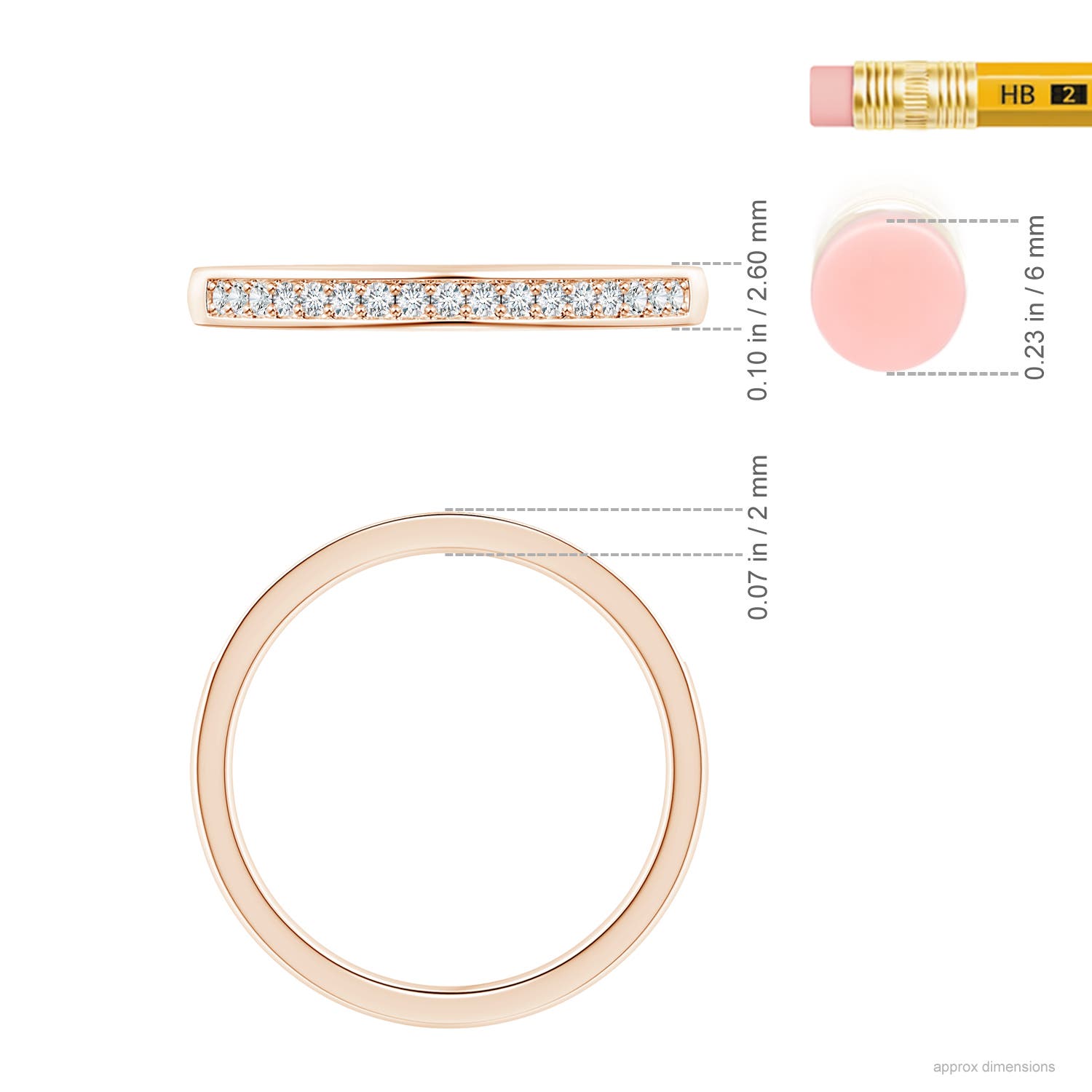 G-H VS / 0.17 CT / 14 KT Rose Gold