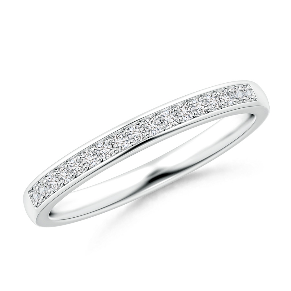 1.3mm HSI2 Pave-Set Diamond Half Eternity Wedding Band in White Gold 