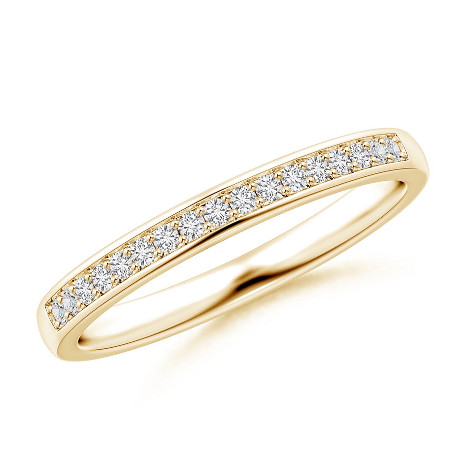 1.3mm HSI2 Pave-Set Diamond Half Eternity Wedding Band in Yellow Gold 