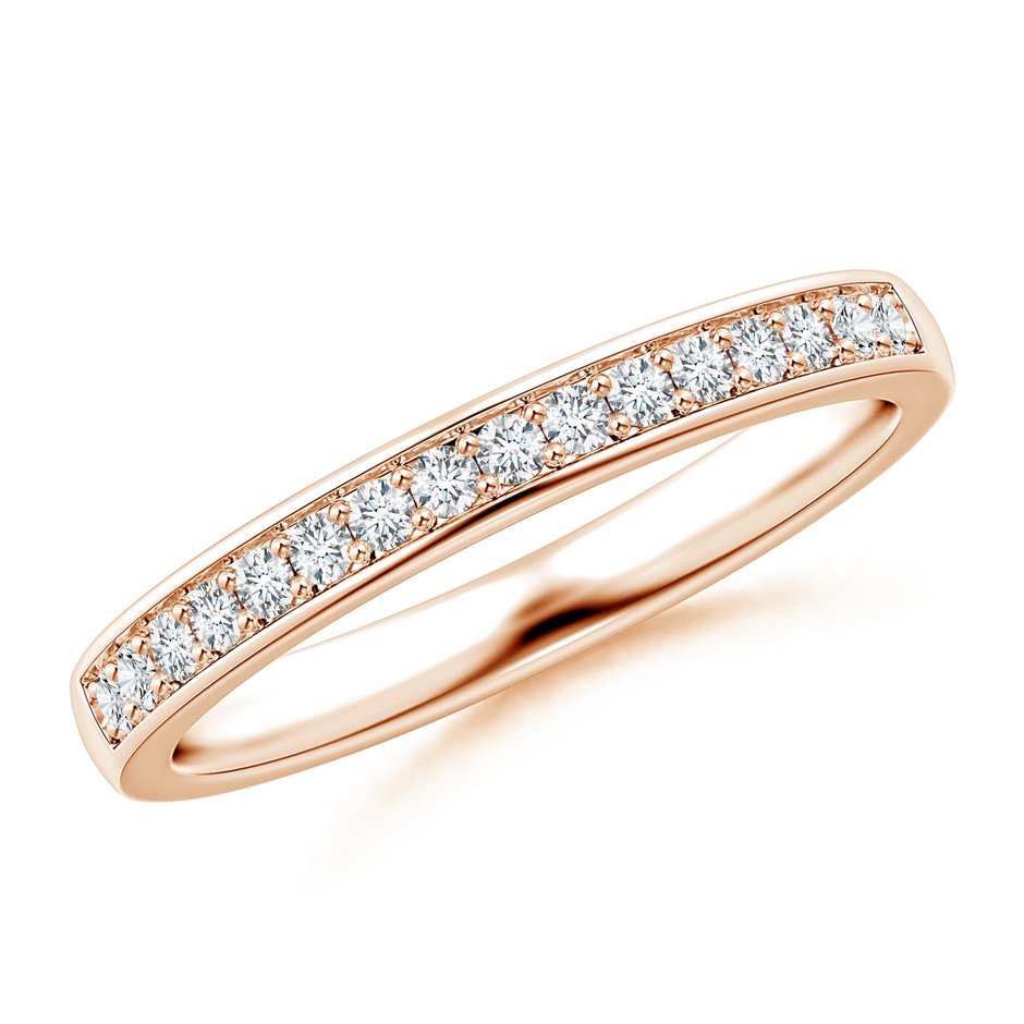 1.5mm GHVS Pave-Set Diamond Half Eternity Wedding Band in Rose Gold 