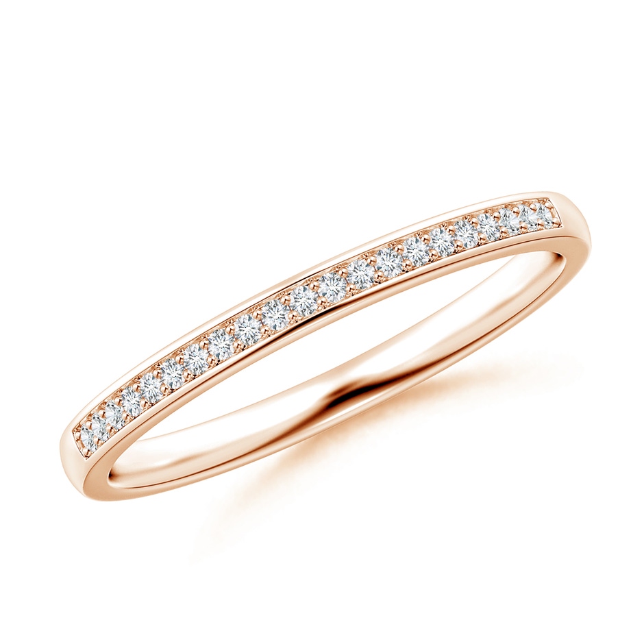 1mm GHVS Pave-Set Diamond Half Eternity Wedding Band in Rose Gold 