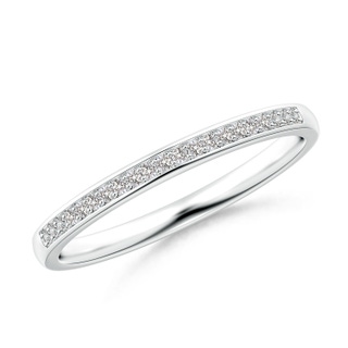 1mm II1 Pave-Set Diamond Half Eternity Wedding Band in White Gold