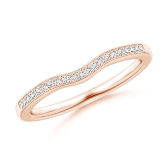 0.9mm GVS2 Pave-Set Diamond Curved Wedding Band in Rose Gold