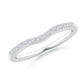 0.9mm GVS2 Pave-Set Diamond Curved Wedding Band in White Gold