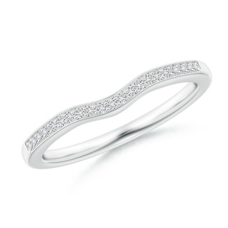 0.9mm HSI2 Pave-Set Diamond Curved Wedding Band in White Gold