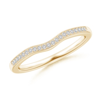 0.9mm HSI2 Pave-Set Diamond Curved Wedding Band in Yellow Gold