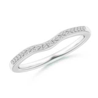 0.9mm IJI1I2 Pave-Set Diamond Curved Wedding Band in White Gold