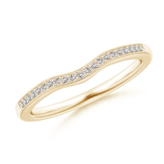 0.9mm IJI1I2 Pave-Set Diamond Curved Wedding Band in Yellow Gold