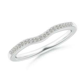0.9mm KI3 Pave-Set Diamond Curved Wedding Band in White Gold