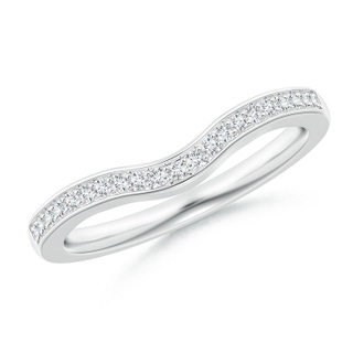 1.1mm GVS2 Pave-Set Diamond Curved Wedding Band in White Gold