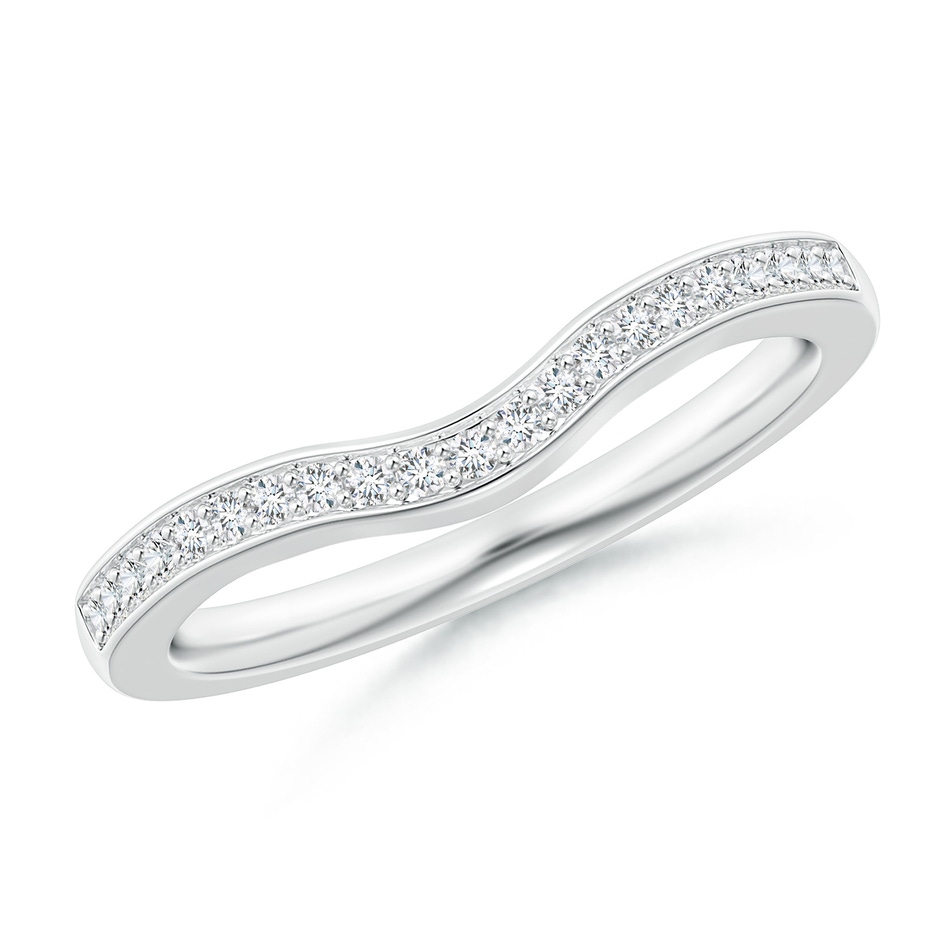 1.1mm GVS2 Pave-Set Diamond Curved Wedding Band in White Gold 