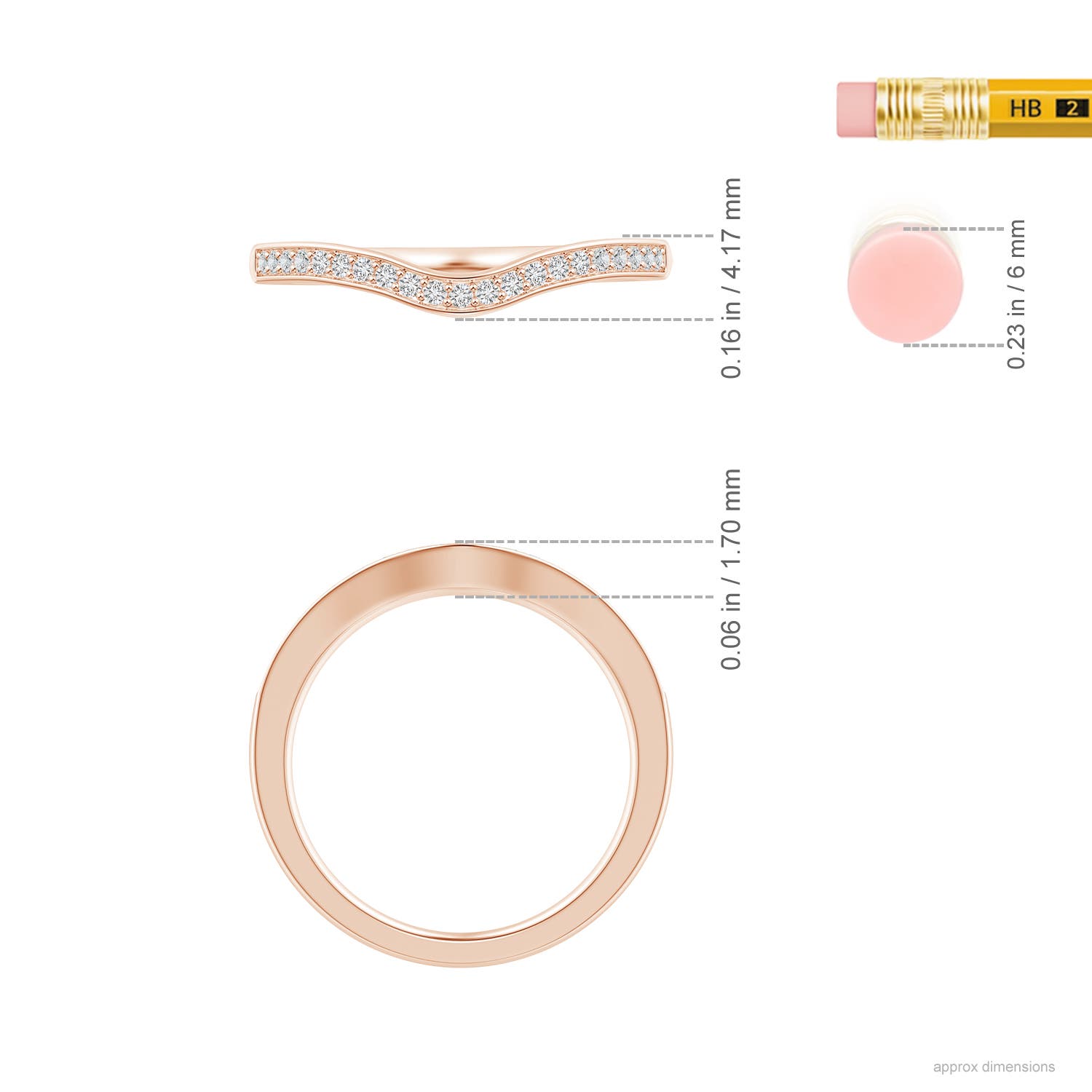 H, SI2 / 0.13 CT / 14 KT Rose Gold