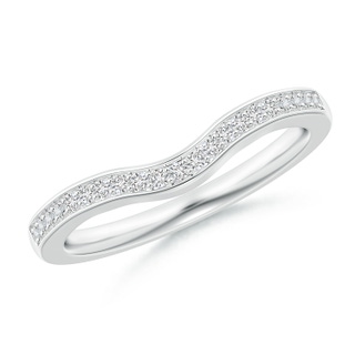 1.1mm HSI2 Pave-Set Diamond Curved Wedding Band in White Gold