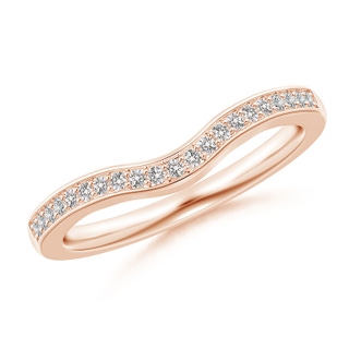 1.1mm IJI1I2 Pave-Set Diamond Curved Wedding Band in Rose Gold