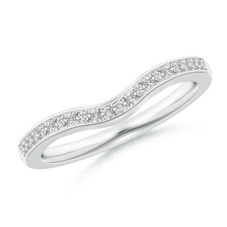 1.1mm IJI1I2 Pave-Set Diamond Curved Wedding Band in White Gold