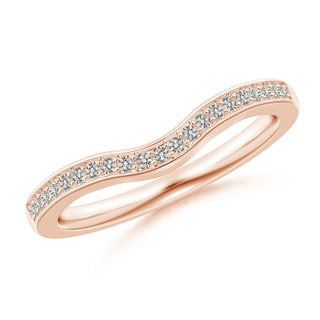 1.1mm KI3 Pave-Set Diamond Curved Wedding Band in Rose Gold