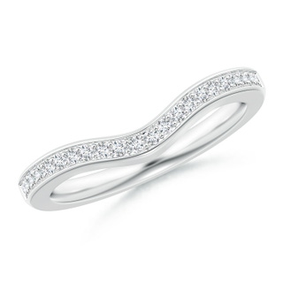 1.2mm GVS2 Pave-Set Diamond Curved Wedding Band in White Gold