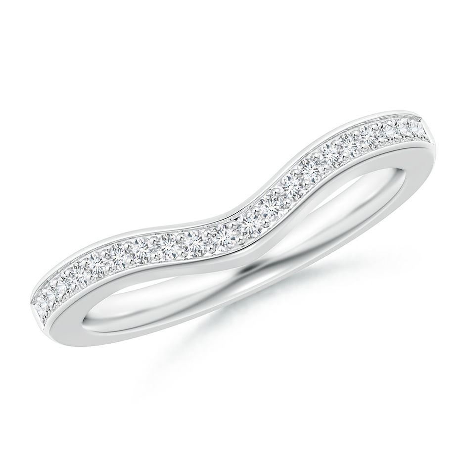 1.2mm GVS2 Pave-Set Diamond Curved Wedding Band in White Gold 