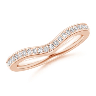 1.2mm HSI2 Pave-Set Diamond Curved Wedding Band in Rose Gold