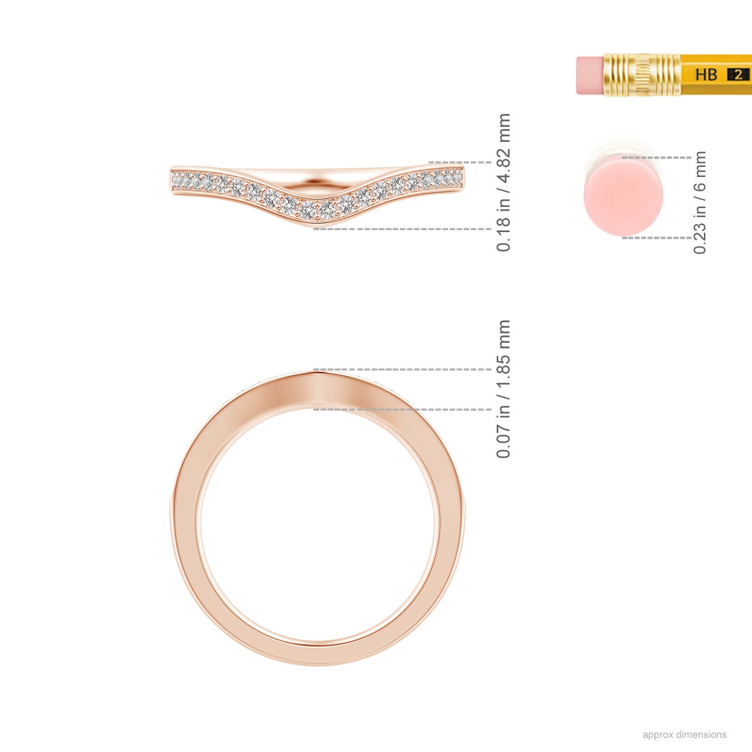 I-J, I1-I2 / 0.18 CT / 14 KT Rose Gold