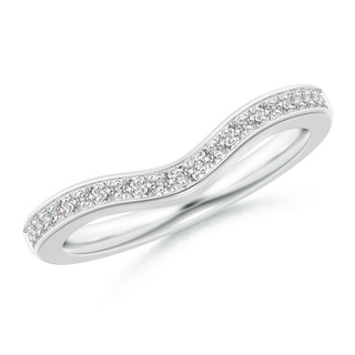 1.2mm IJI1I2 Pave-Set Diamond Curved Wedding Band in White Gold