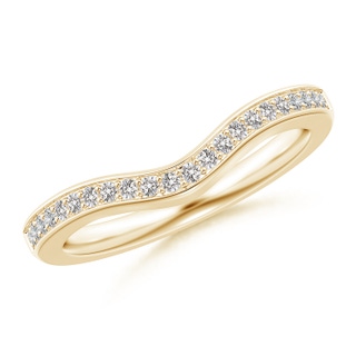 1.2mm IJI1I2 Pave-Set Diamond Curved Wedding Band in Yellow Gold