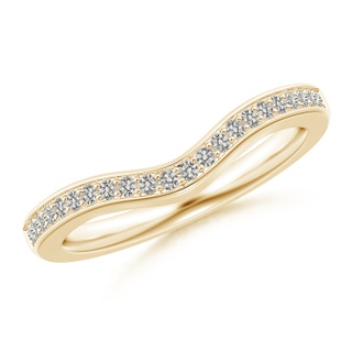 1.2mm KI3 Pave-Set Diamond Curved Wedding Band in Yellow Gold