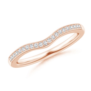 1mm GVS2 Pave-Set Diamond Curved Wedding Band in Rose Gold