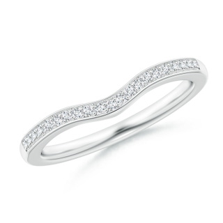 1mm GVS2 Pave-Set Diamond Curved Wedding Band in White Gold