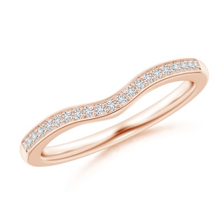 1mm HSI2 Pave-Set Diamond Curved Wedding Band in Rose Gold