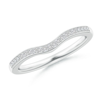 1mm HSI2 Pave-Set Diamond Curved Wedding Band in White Gold