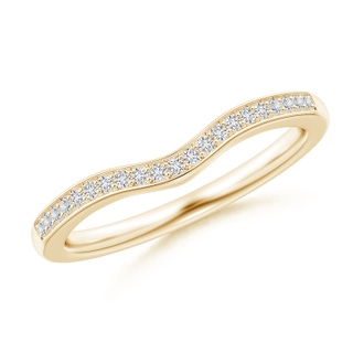 1mm HSI2 Pave-Set Diamond Curved Wedding Band in Yellow Gold