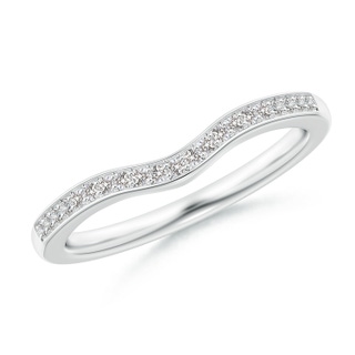 1mm IJI1I2 Pave-Set Diamond Curved Wedding Band in White Gold