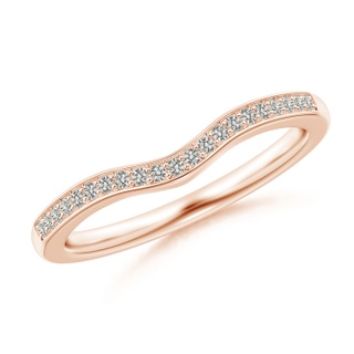 1mm KI3 Pave-Set Diamond Curved Wedding Band in Rose Gold