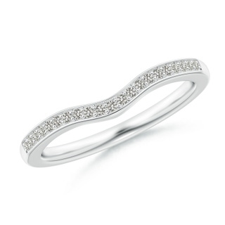 1mm KI3 Pave-Set Diamond Curved Wedding Band in White Gold