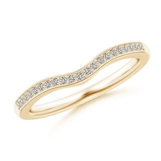 1mm KI3 Pave-Set Diamond Curved Wedding Band in Yellow Gold