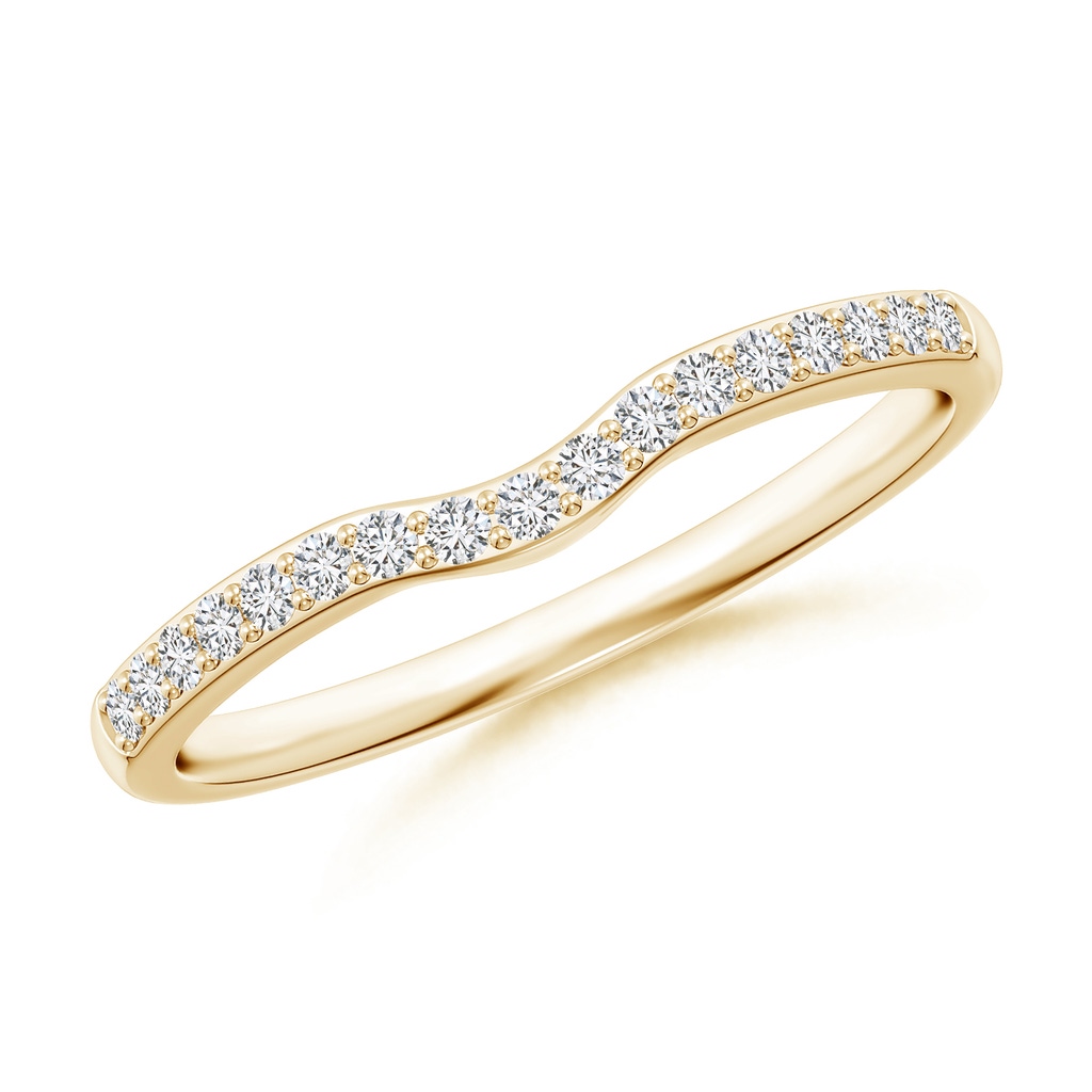 1.3mm HSI2 Classic Diamond Half Eternity Contoured Wedding Band in 10K Yellow Gold 