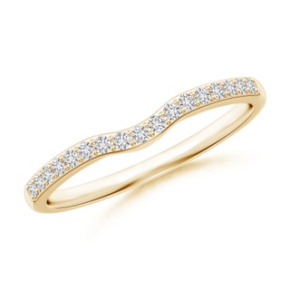 1.3mm HSI2 Classic Diamond Half Eternity Contoured Wedding Band in Yellow Gold