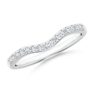 1.5mm GHVS Classic Diamond Half Eternity Contoured Wedding Band in 10K White Gold