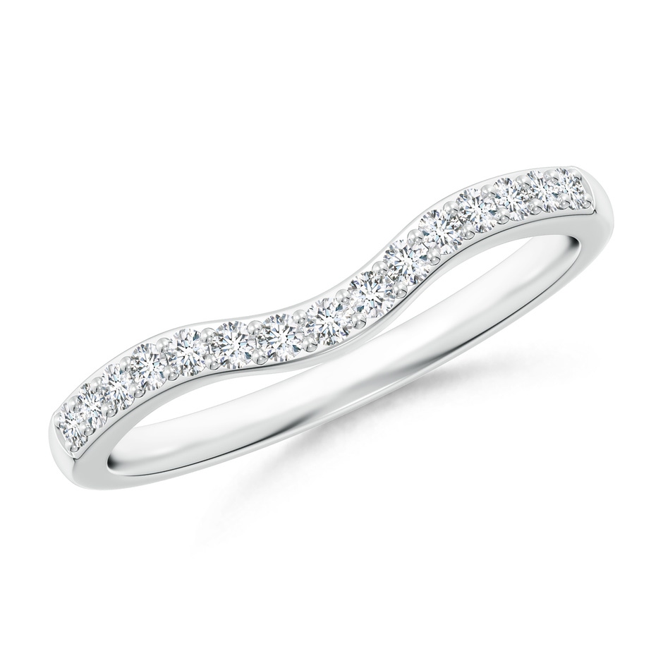 1.5mm GHVS Classic Diamond Half Eternity Contoured Wedding Band in White Gold 