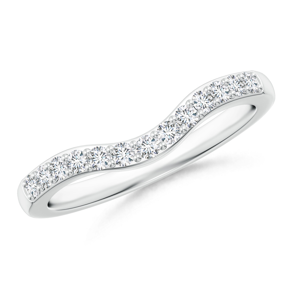 1.7mm GHVS Classic Diamond Half Eternity Contoured Wedding Band in White Gold